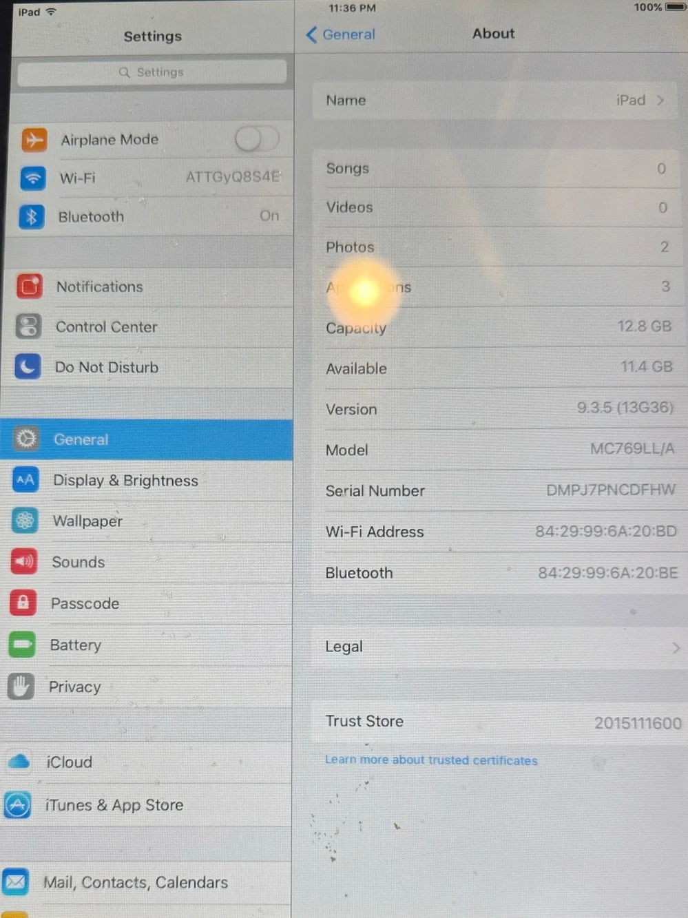 Apple iPad Silver Rear Panel with 16GB Marking